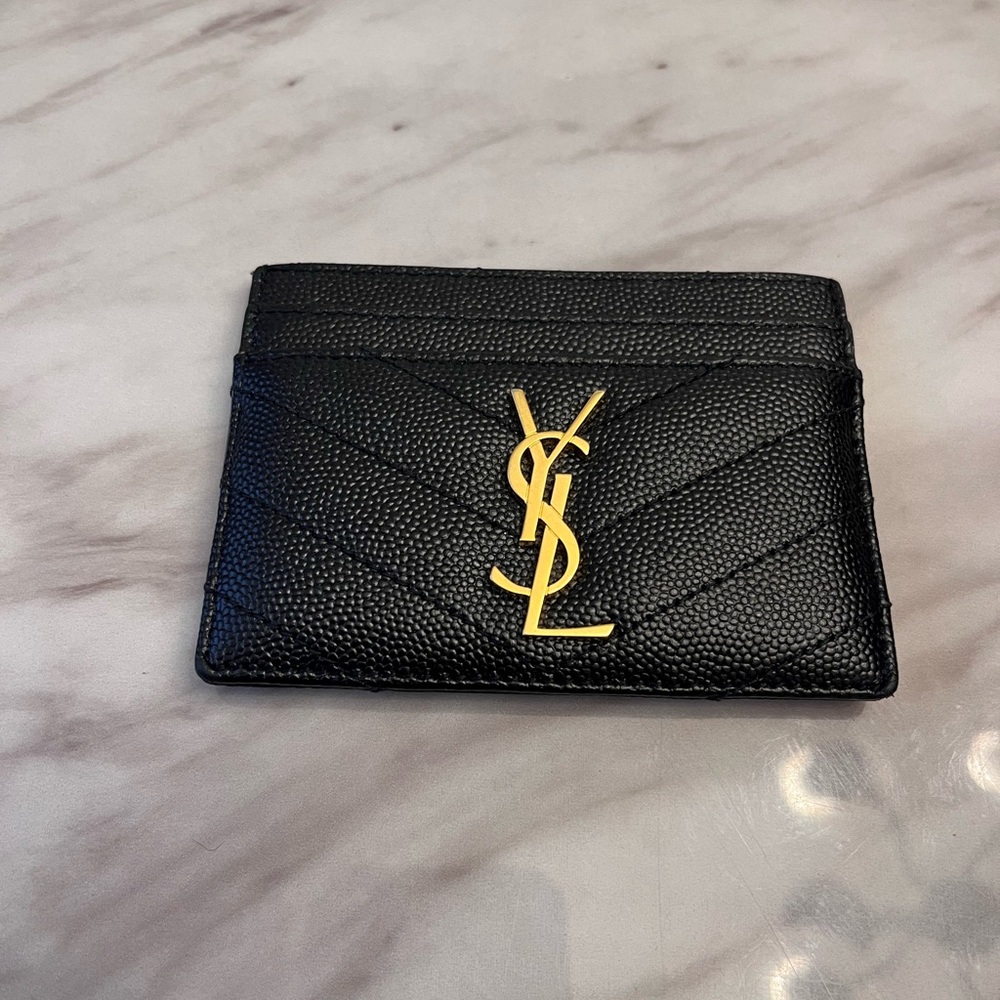 Saint Laurent Monogram card case in grain de poudre embossed leather - Picture 3 of 9